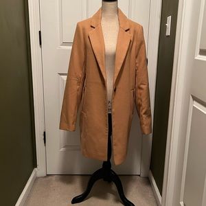 ASOS Camel Overcoat Zip Pocket
